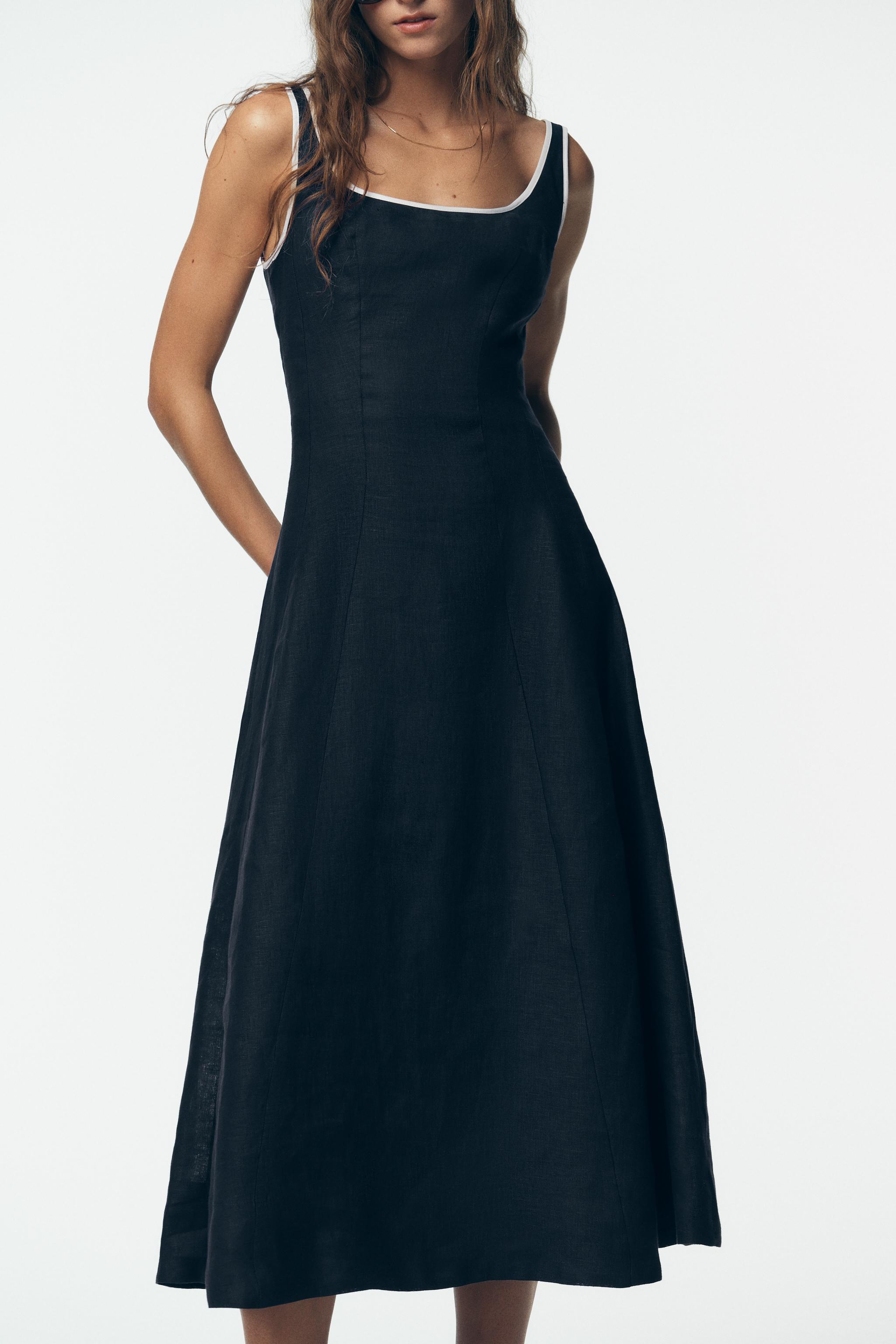 ZARA コレクション マキシ丈 ロング ドレス ワンピース ネイビー フレア イブニングドレス - レディース | ZARA 日本