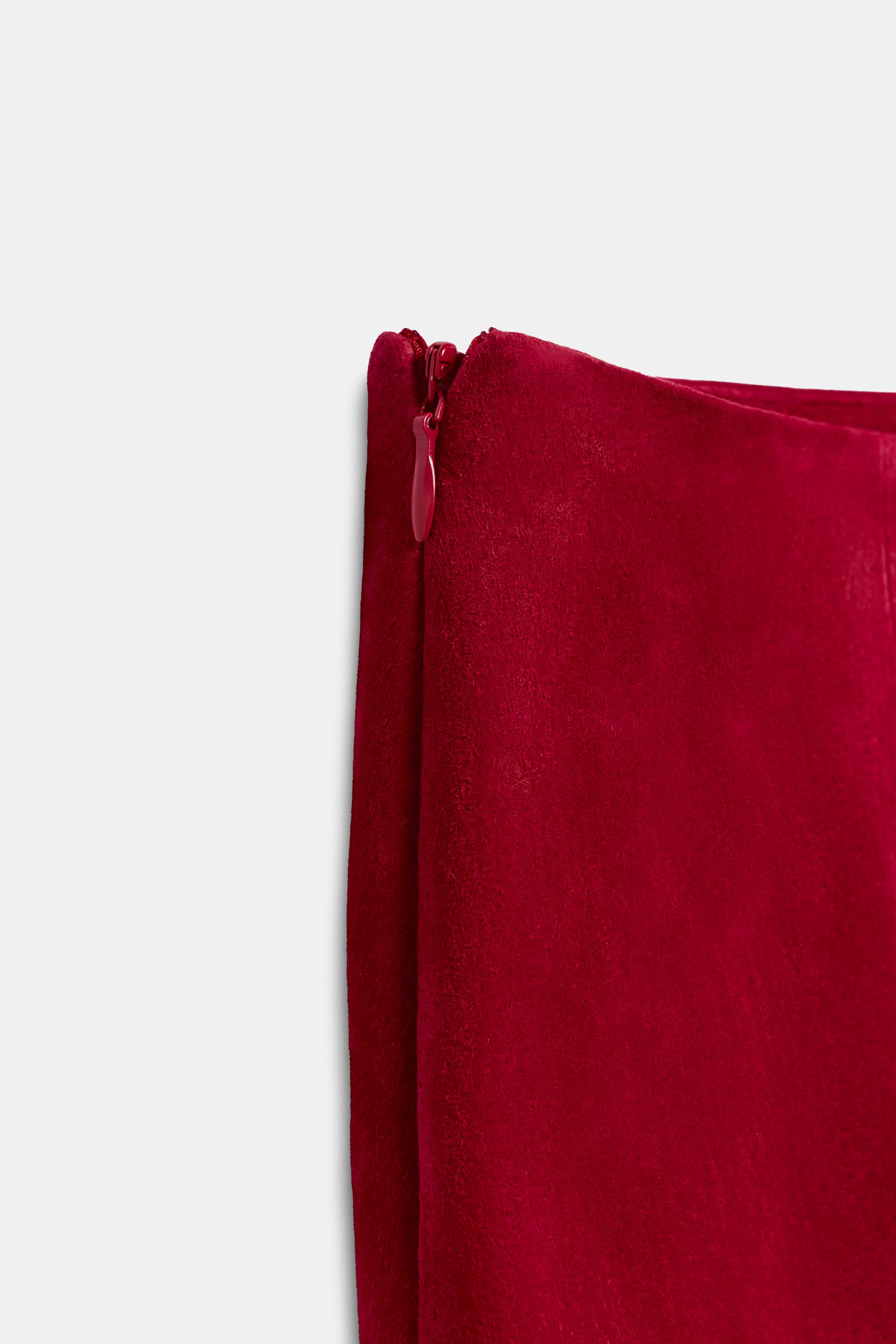 100% LEATHER MIDI SKIRT
