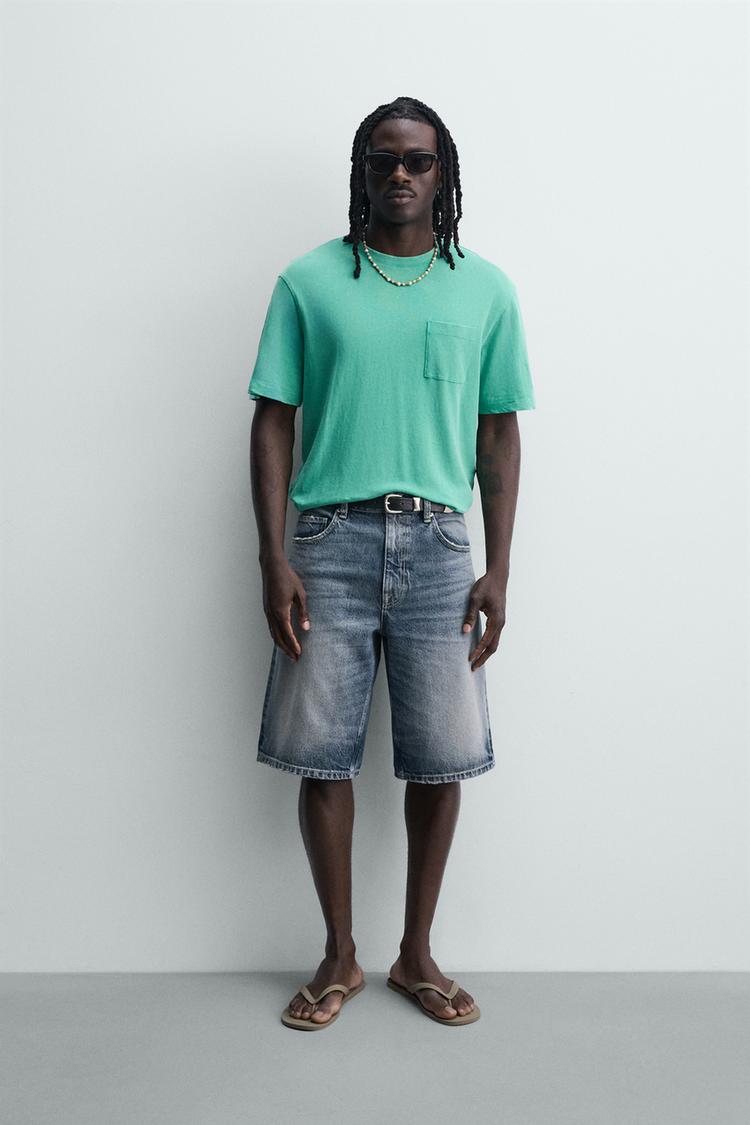 Pantalones cortos Bermuda de denim de corte relajado