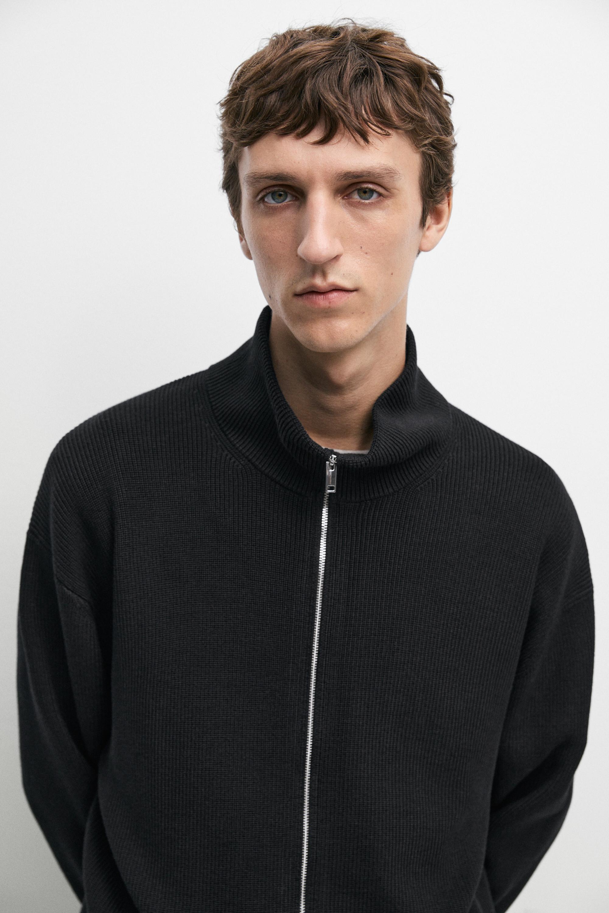 100% cotton ribbed knit cardigan