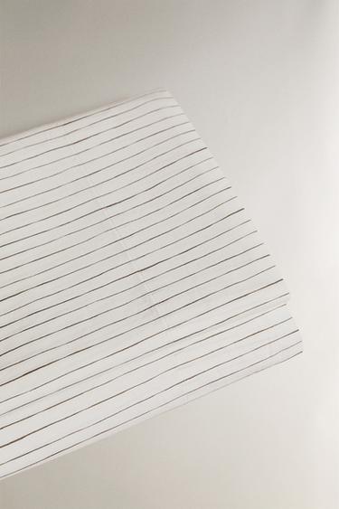 REVERSIBLE STRIPED FLAT SHEET - Ecru by Zara - Image 1
