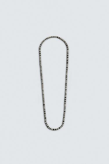 STONE BEAD NECKLACE - Ecru / Black by Zara