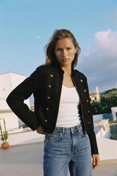 Zara 人造麂皮外套 - 黑色