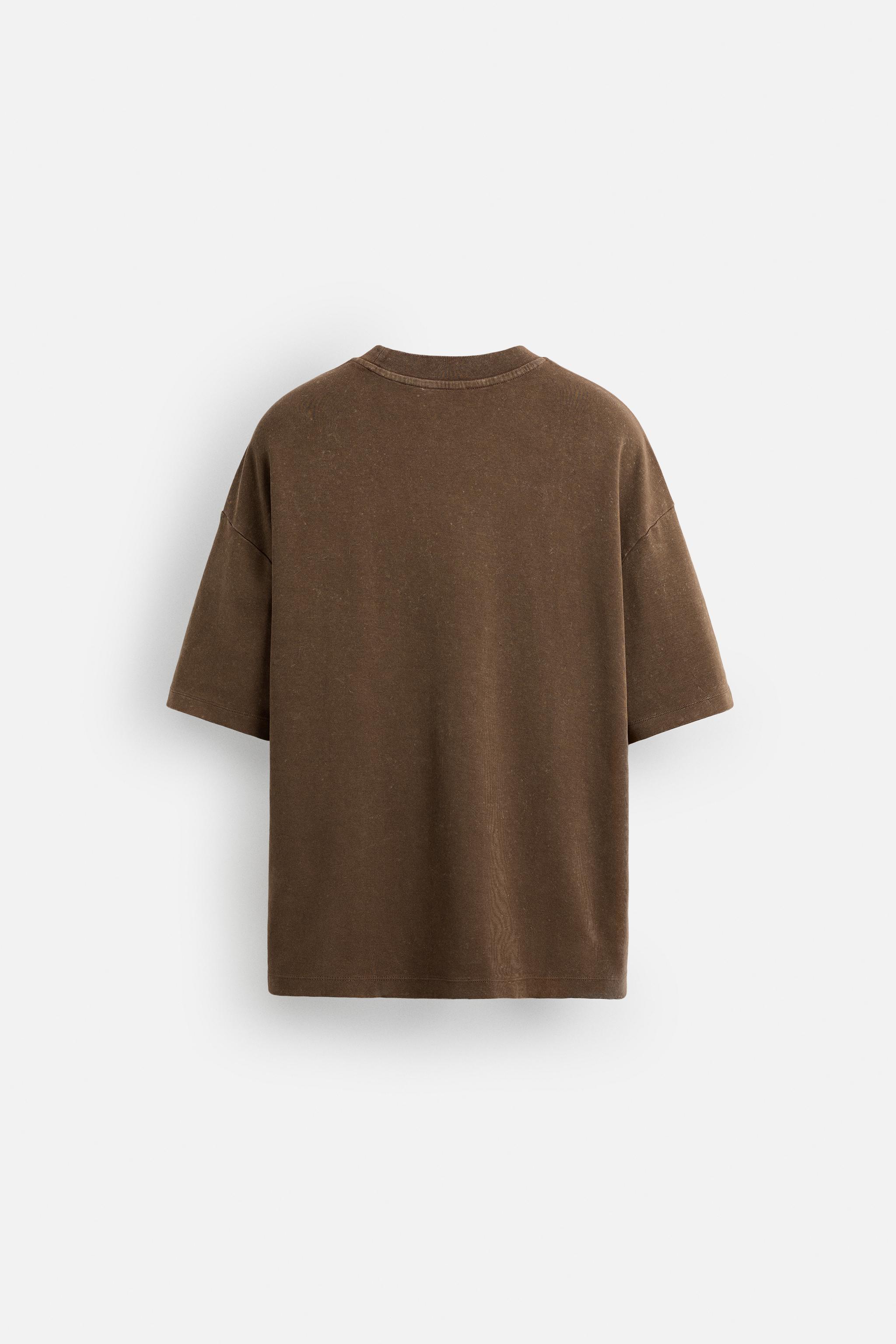 ウォッシュ加工リラックスフィットTシャツ - ライム | ZARA