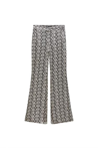 ANIMAL PRINT FLARED TROUSERS