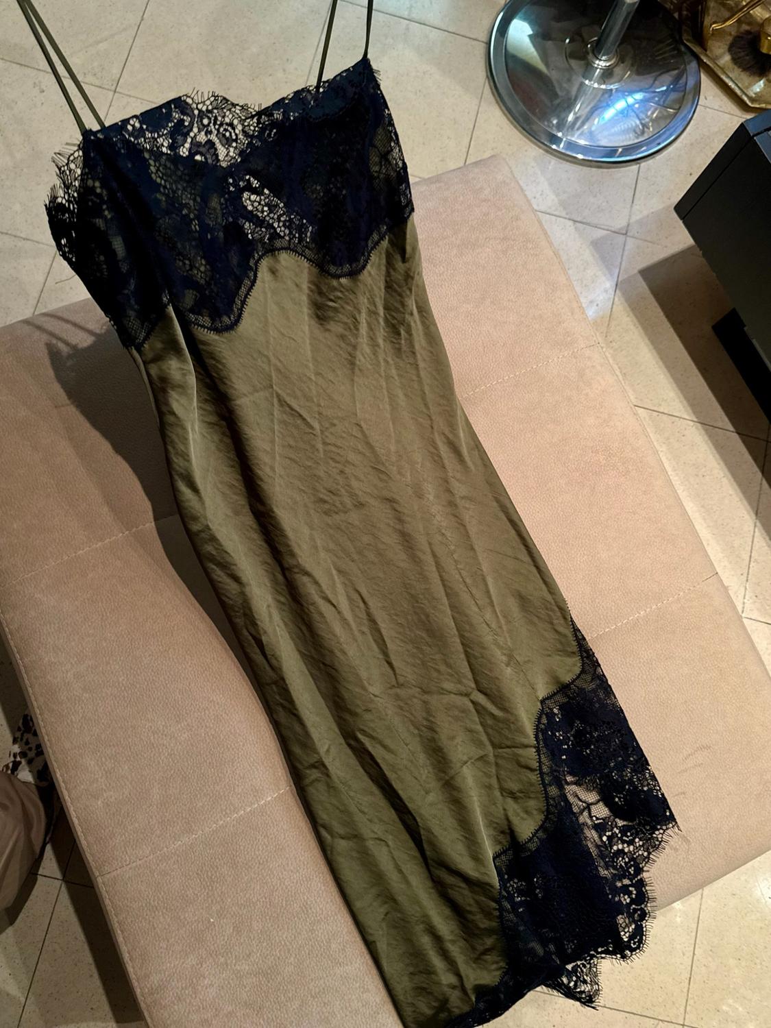 ASYMMETRIC SATIN LACE DRESS ZW COLLECTION - Image 3