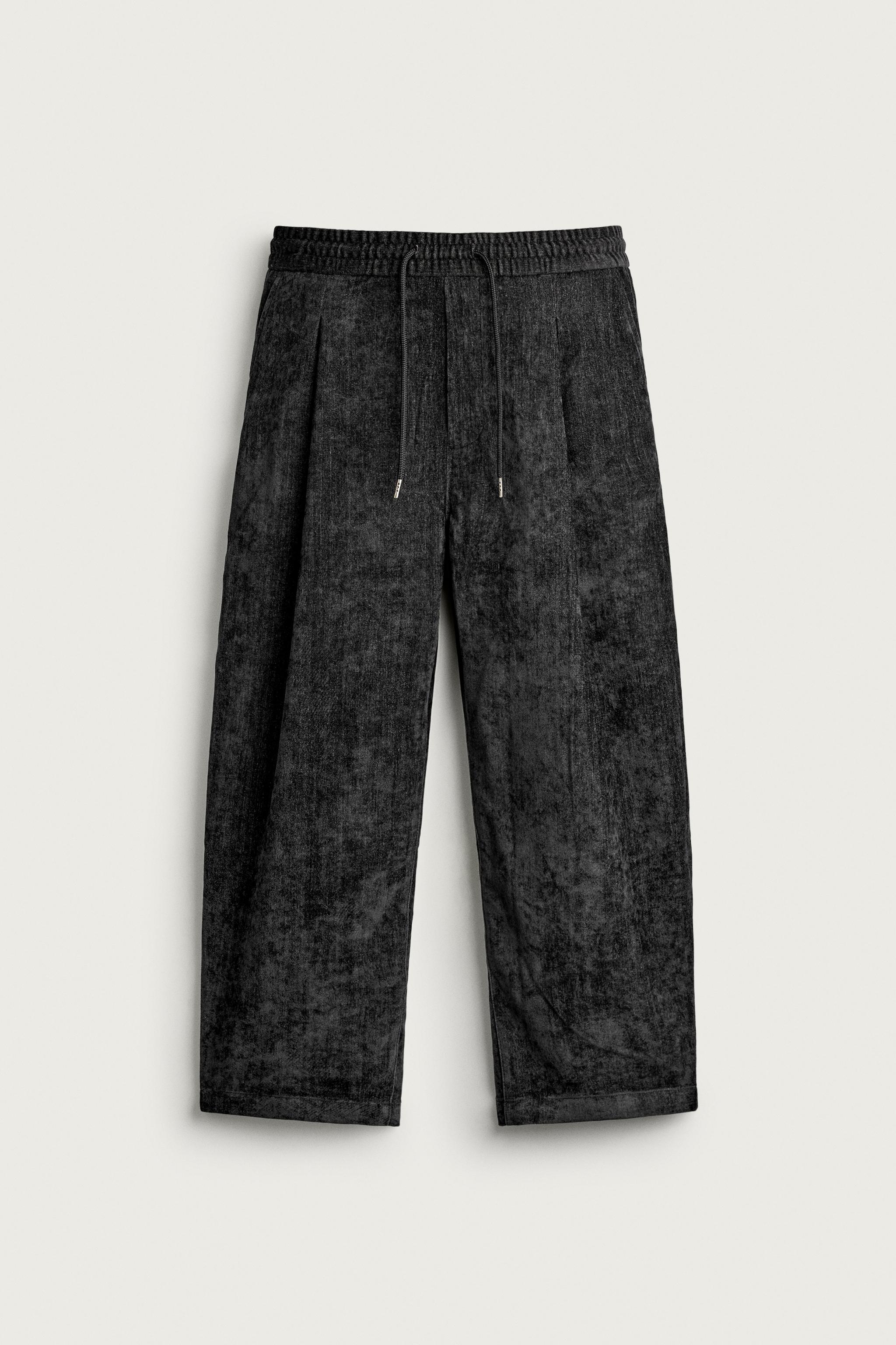 SOFT IRREGULAR WASH-EFFECT PANTS