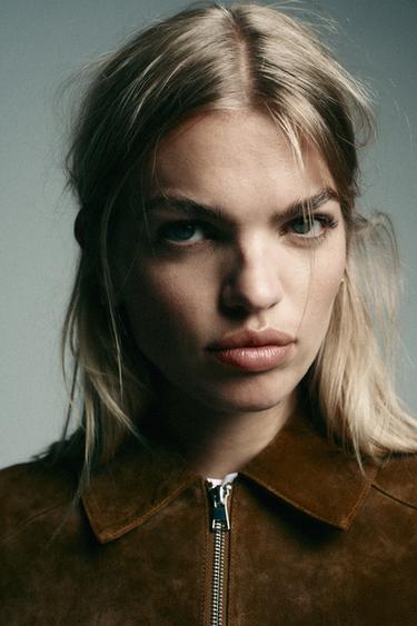 100% LEATHER SHORT JACKET - whisky by Zara - Image 8