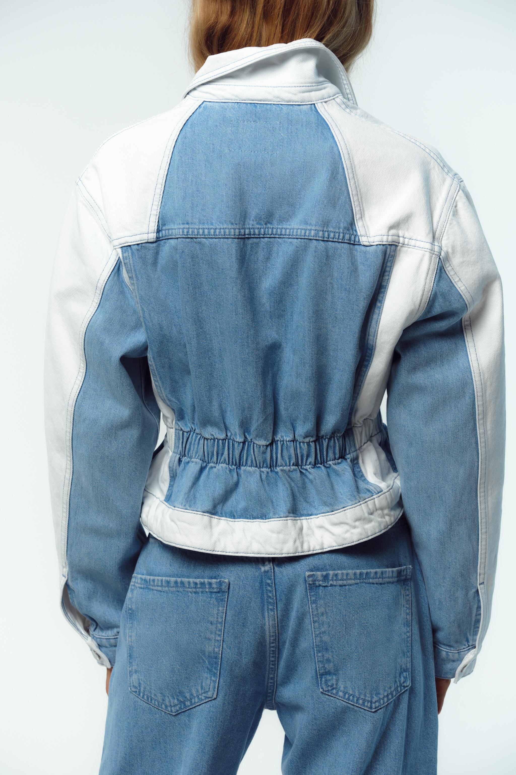 その他 AT DENIM JKT 161 44 BLUE DISTRESSED DENIM JACKET - Mid-blue | ZARA South Africa