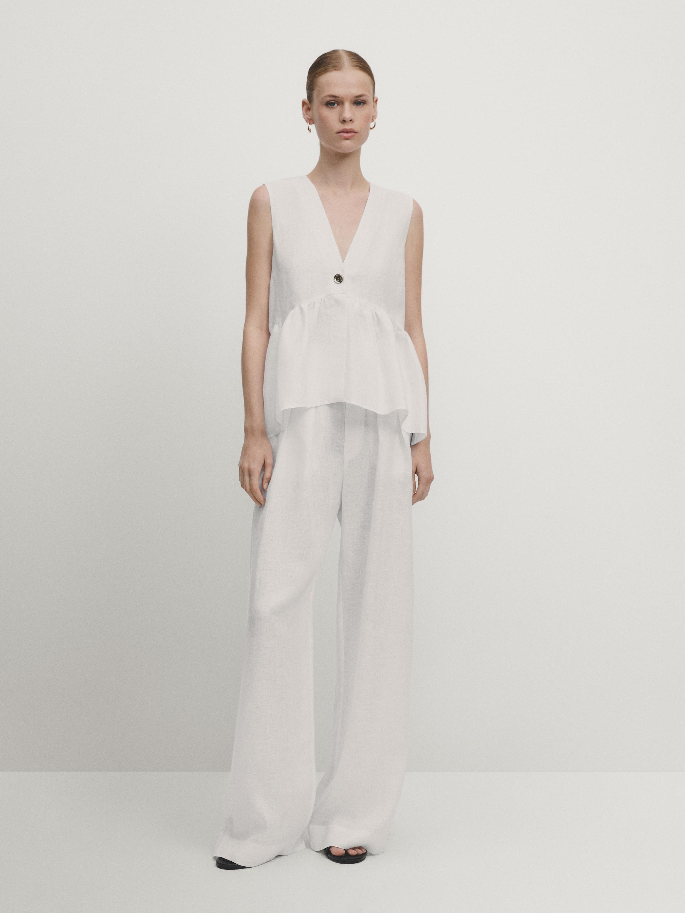 Shop Zimmermann Halliday Floral Linen Peplum Top | Saks