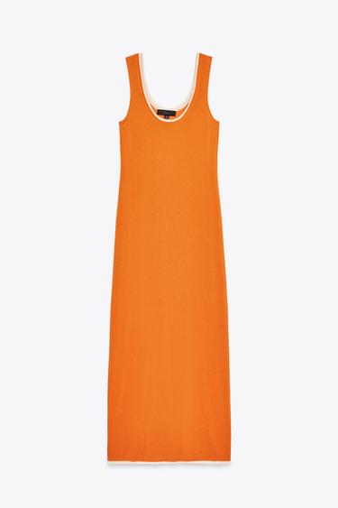 ROBE LONGUE EN MAILLE FINITIONS DOUBLE ÉPAISSEUR - Mandarine de Zara - Image 5