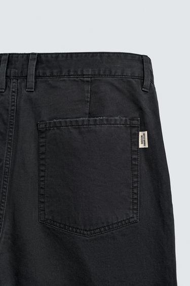 CARROT-FIT-HOSE IM WASHED-LOOK - Schwarz von Zara