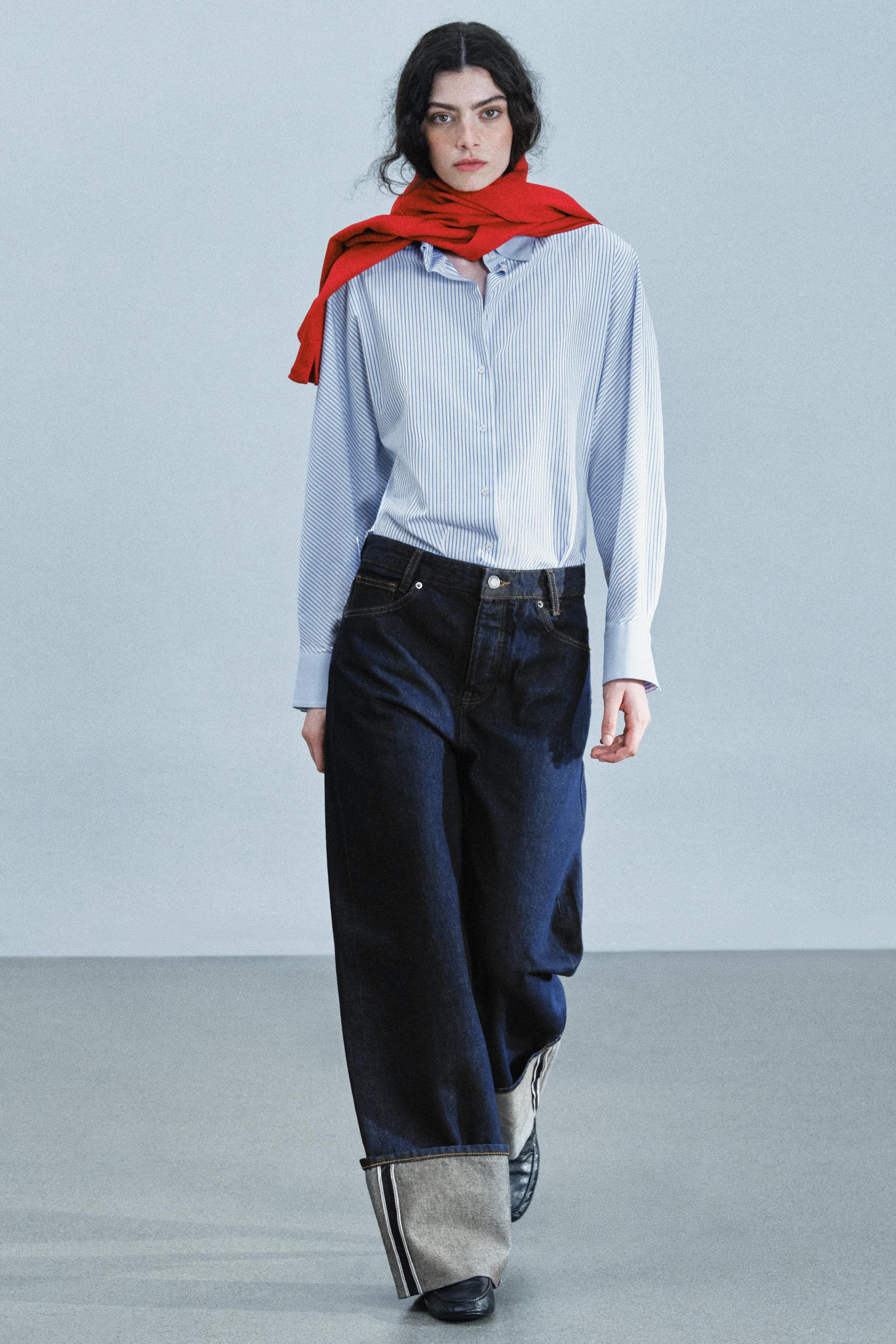 ZW COLLECTION TURN-UP LOW-RISE JEANS