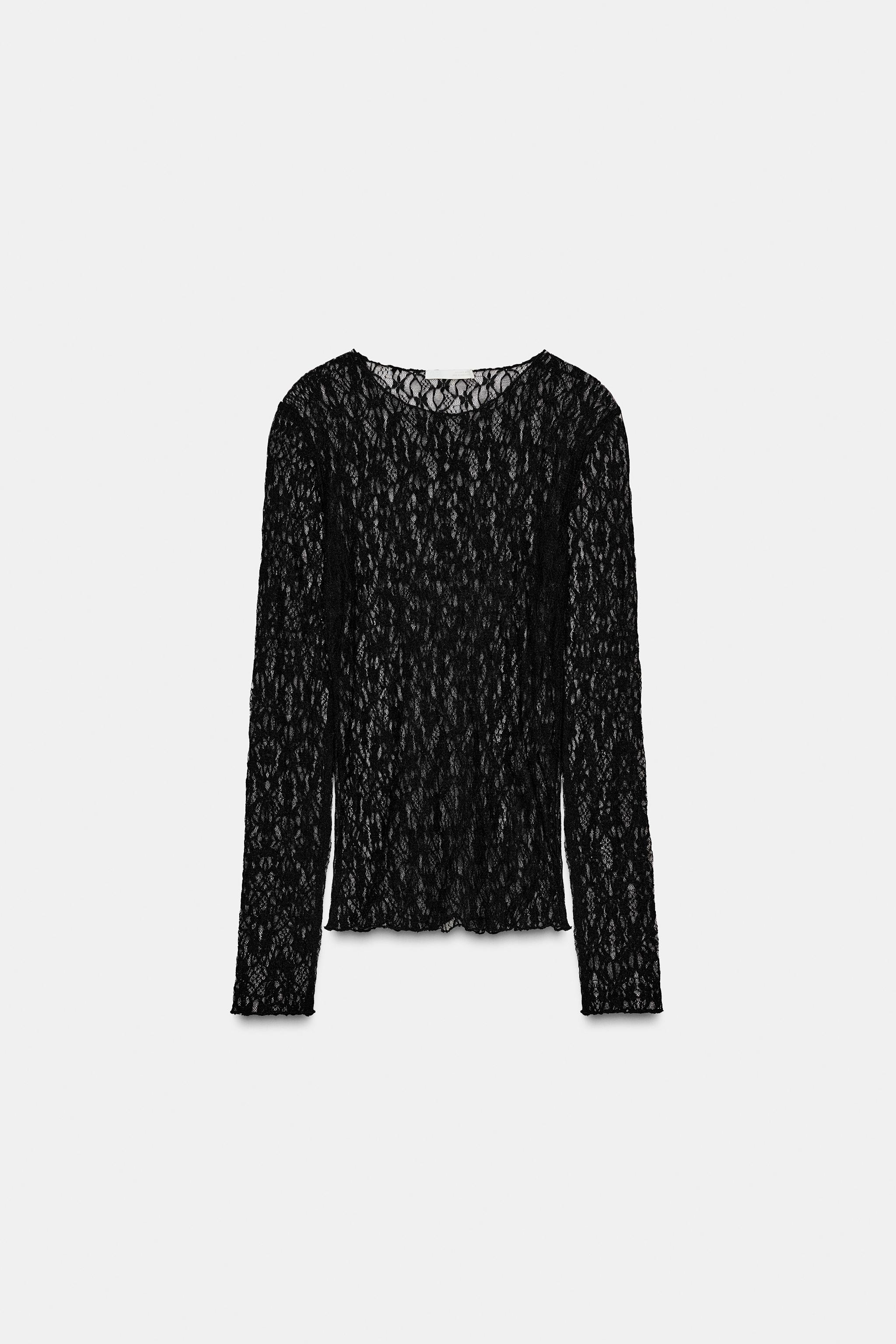 Женские топы Zara LACE TOP — фото 6