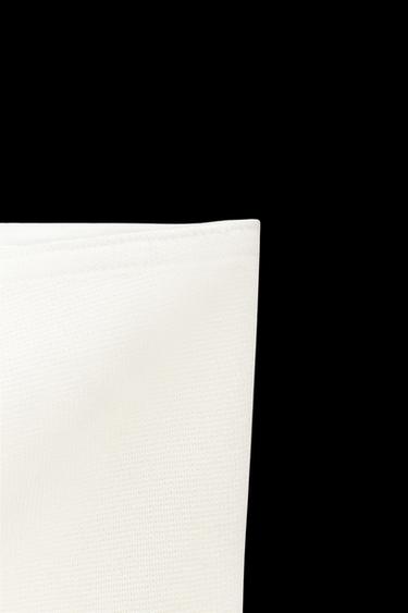 Zara PLAIN KNIT BANDEAU TOP - Ecru