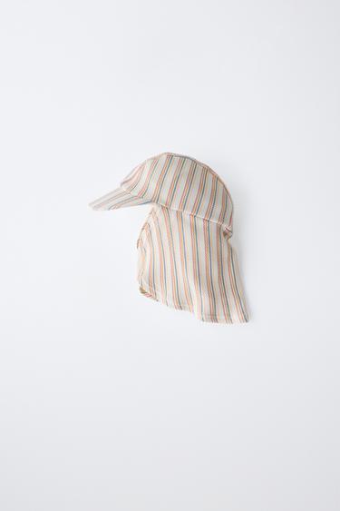 STRIPED SWIM HAT - Ecru by Zara