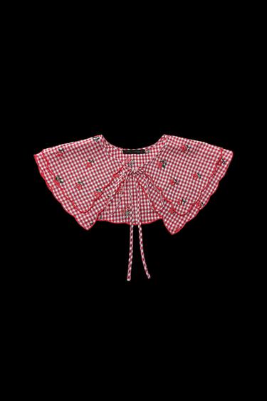 HALSBAND MIT VICHY-KARIERTEM STICKMUSTER - Rot von Zara - Bild 0