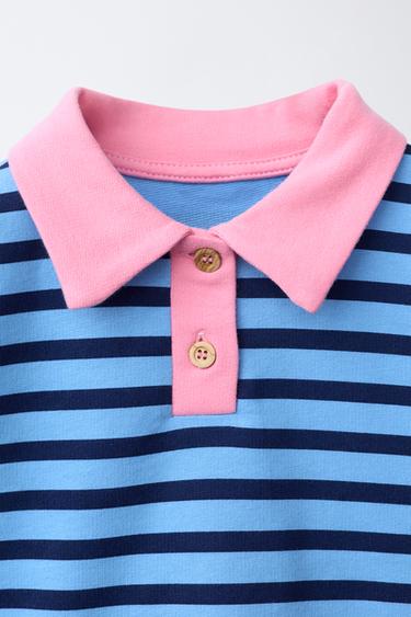 POLOSHIRT MIT STREIFEN - Bläulich von Zara
