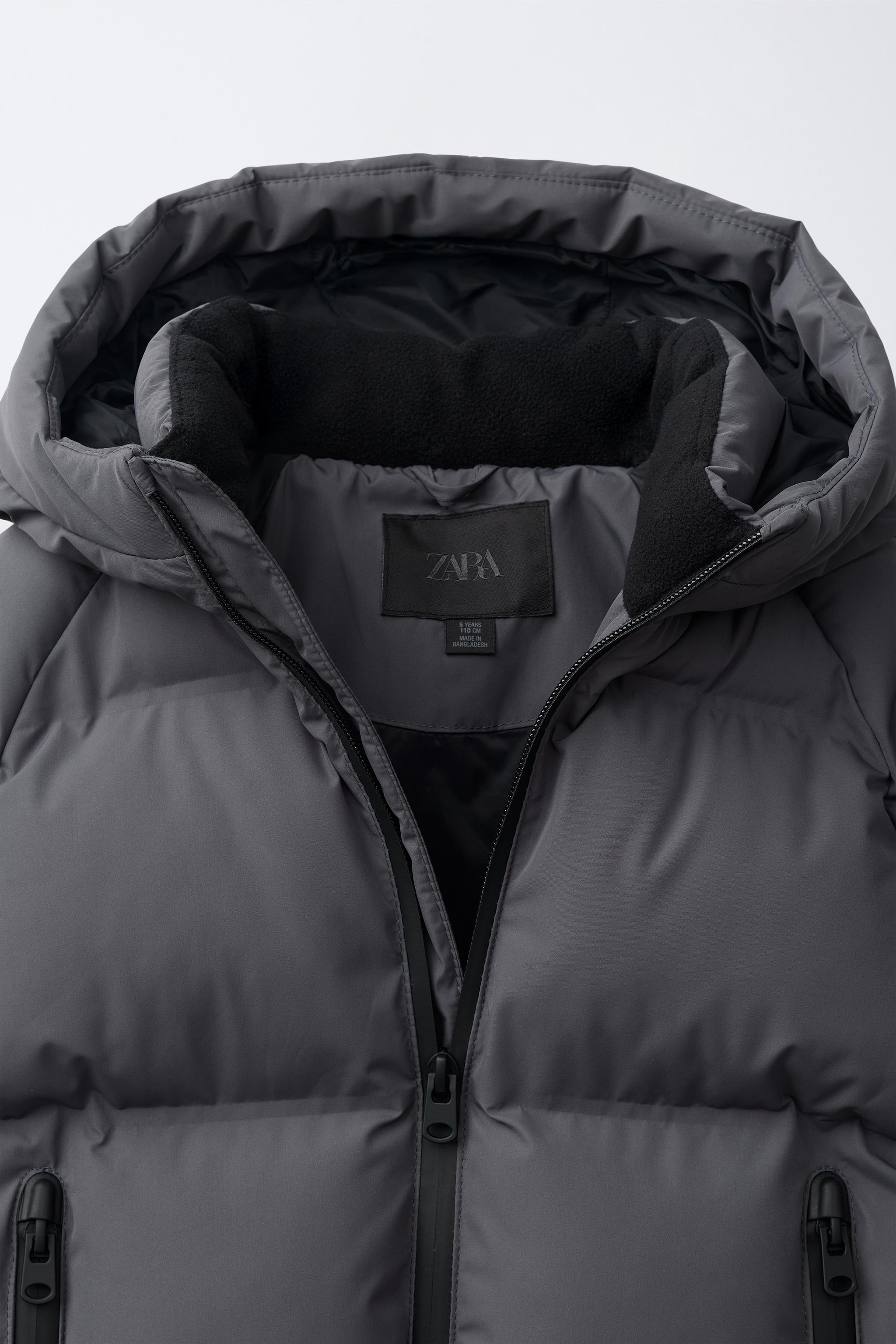 WATER-REPELLENT HOODIE PUFFER COAT