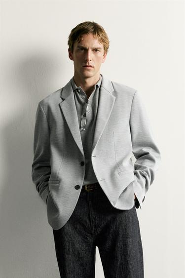 NON-IRON TECHNICAL REGULAR FIT BLAZER - Grey by Zara