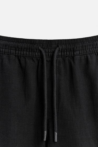 TEXTURED REGULAR FIT BERMUDA SHORTS - Black by Zara - Image 8