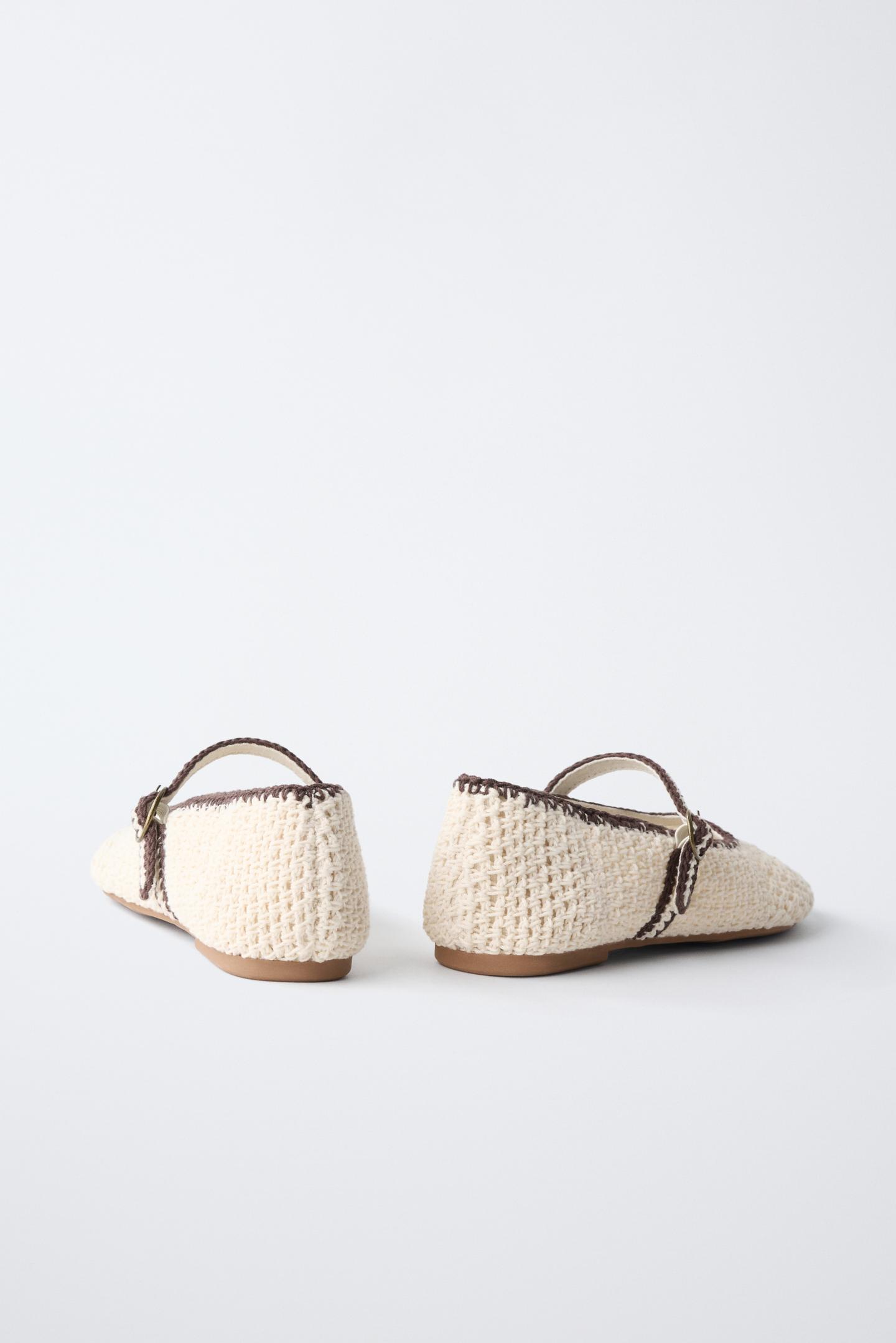 Детские балетки Zara Crochet Ballet Flats, цвет: Молочный белый — фото 5