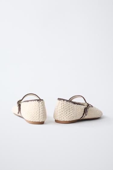 BALLERINES EN CROCHET - Blanc écru de Zara - Image 4