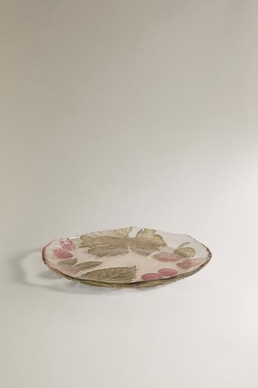 ASSIETTE À DESSERT EN VERRE FLORAL - Transparent de Zara - Image 1