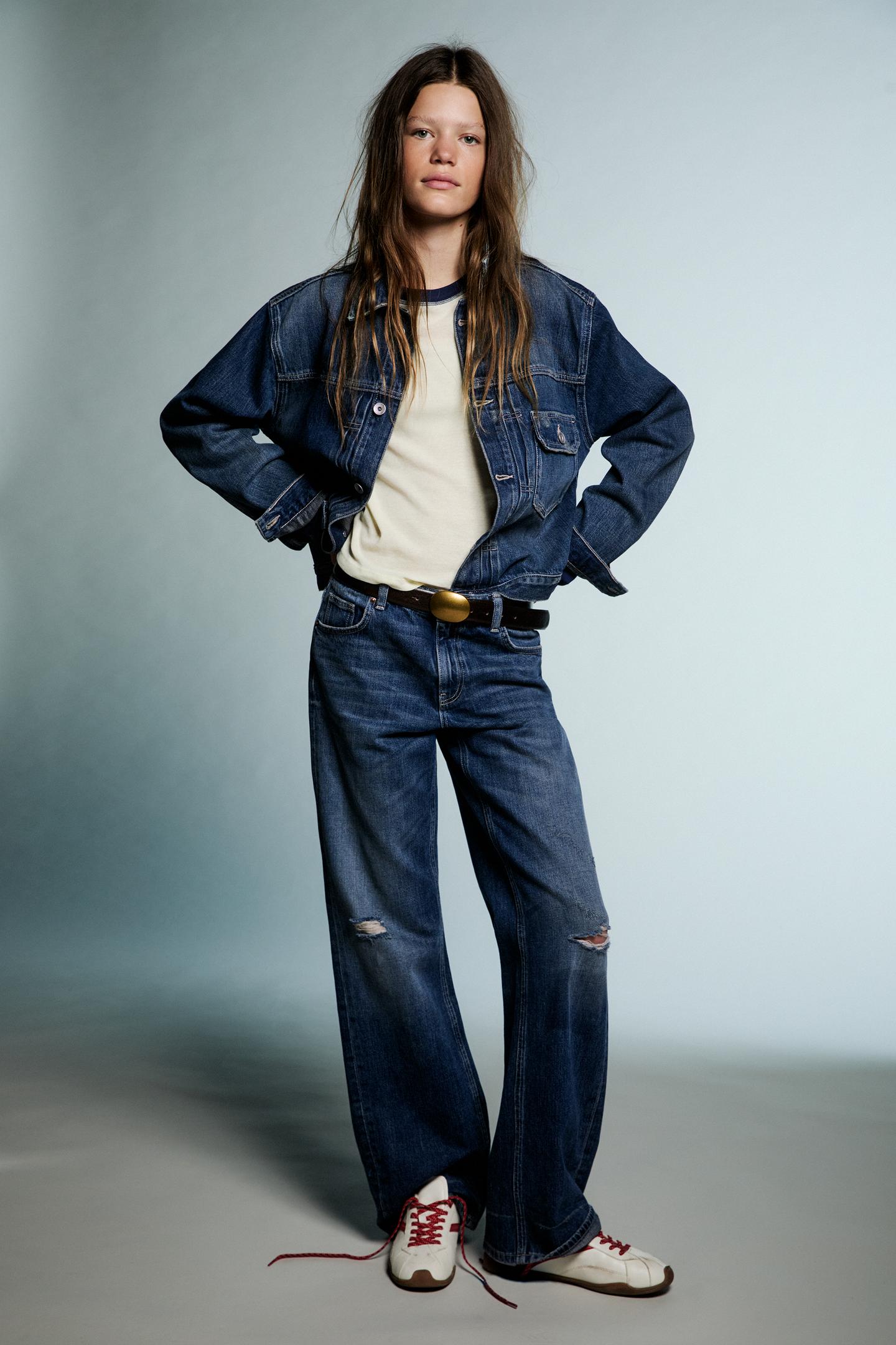 Детские джинсы Zara Distressed Straight, цвет: Синий — фото 1