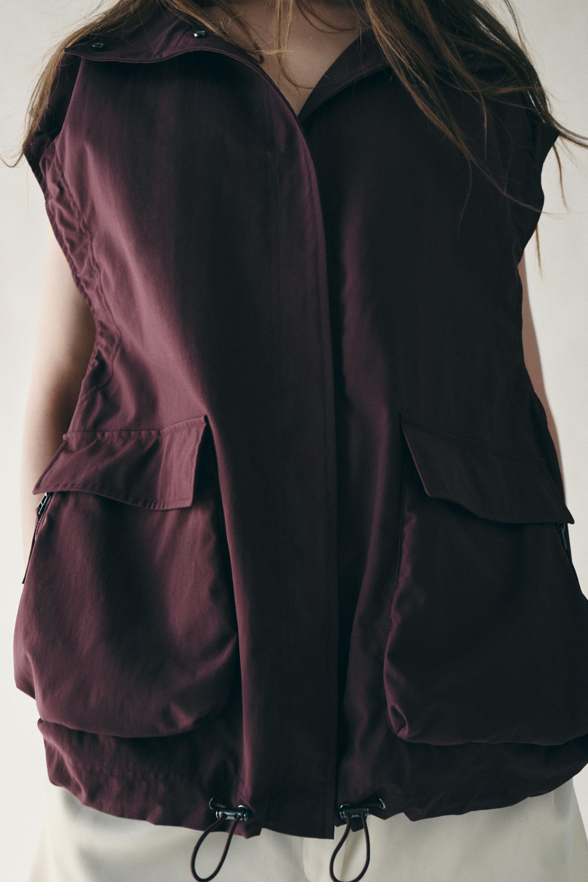 ZW COLLECTION オーバーサイズベスト - バーガンディ | ZARA