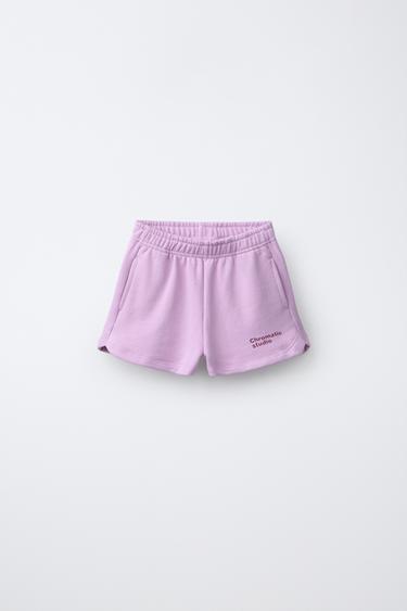 PLUSH JOGGING BERMUDA SHORTS - Light mauve by Zara