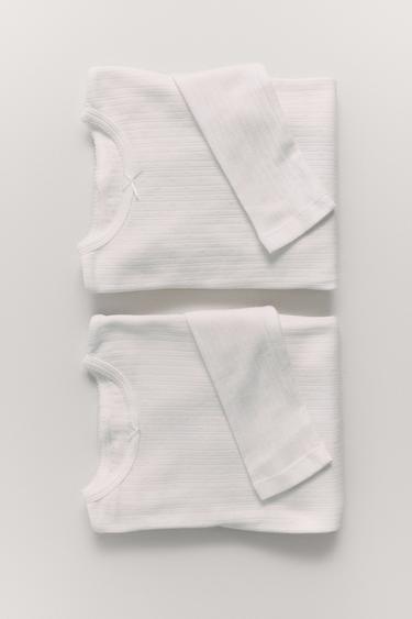 6-14 AÑOS/ PACK DOS CAMISETAS POINTELLE - Blanco roto de Zara