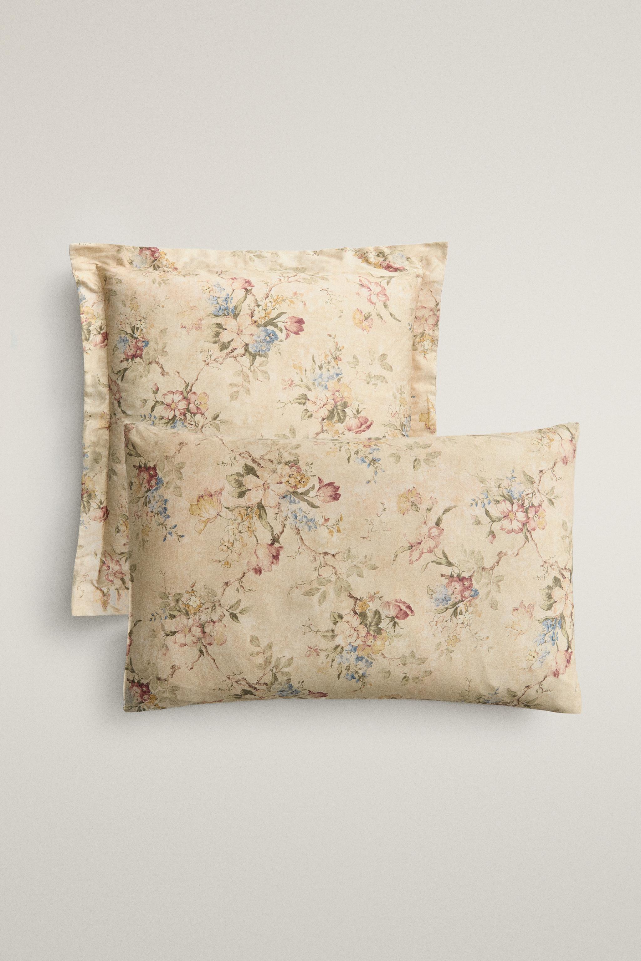 FLORAL SATEEN PILLOWCASE (300 THREAD COUNT)