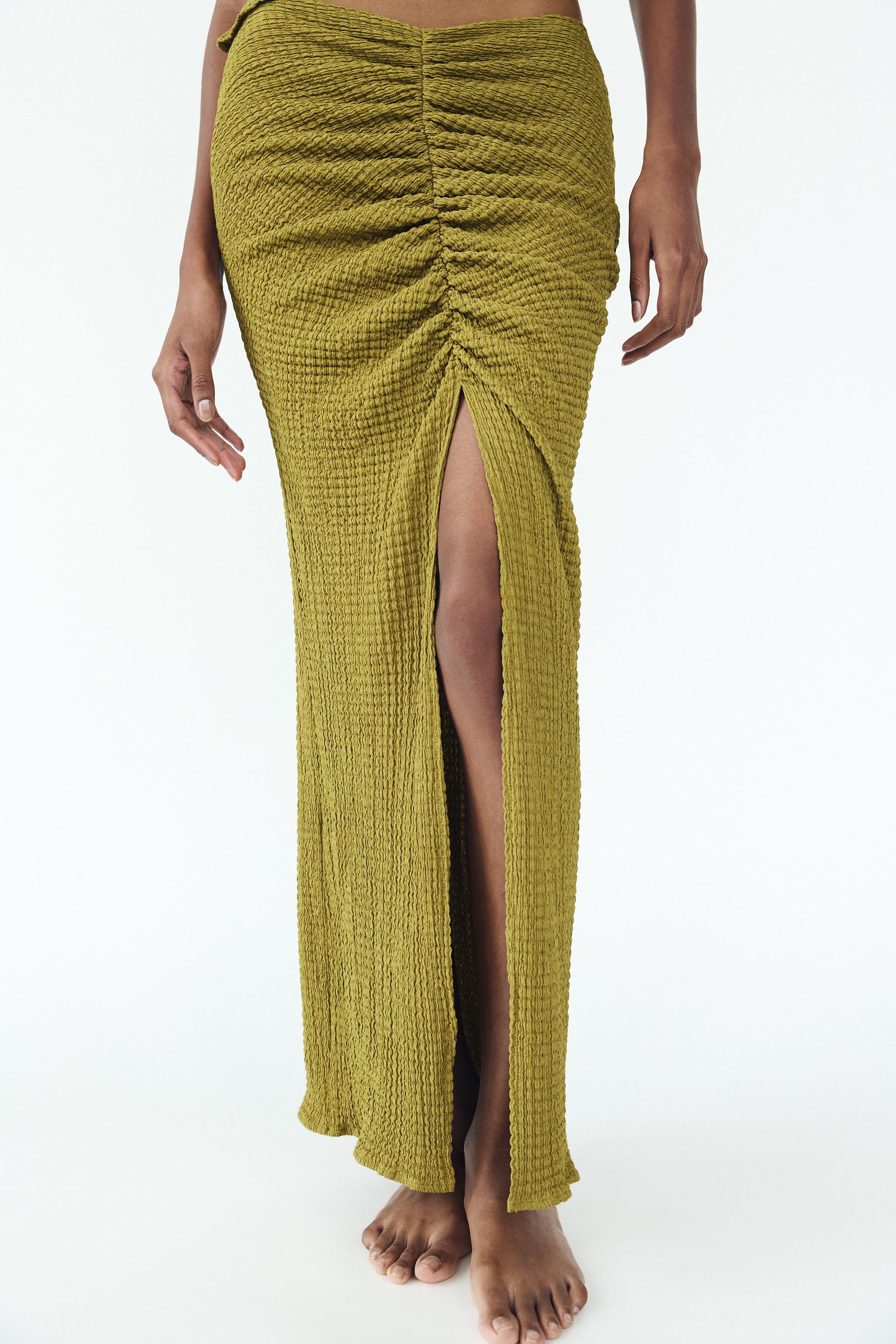 Olive green skirts zara hotsell