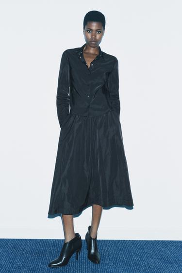 ZW COLLECTION MIDI SKIRT - Black by Zara
