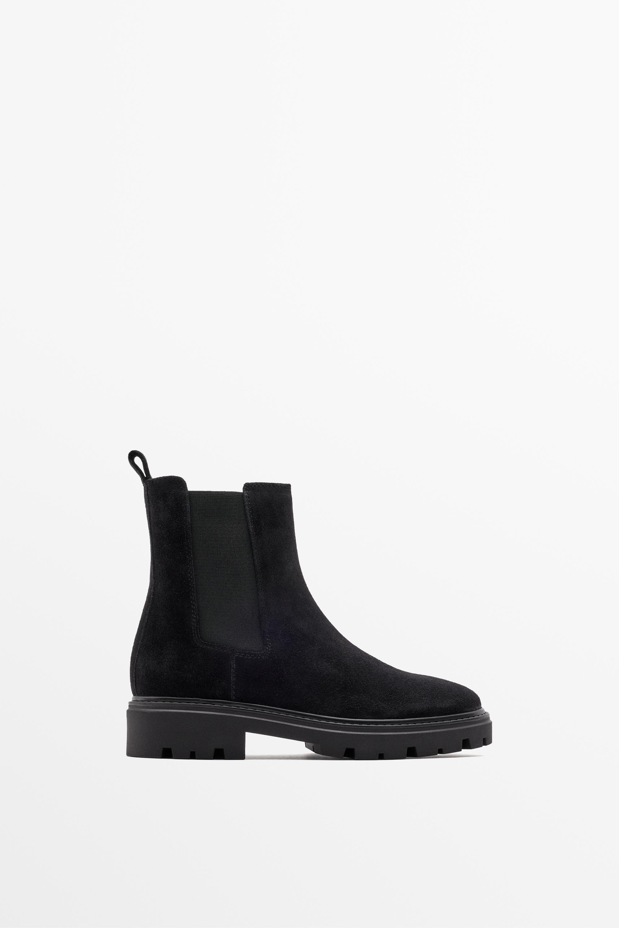 Flat Chelsea track sole ankle boot — Blue