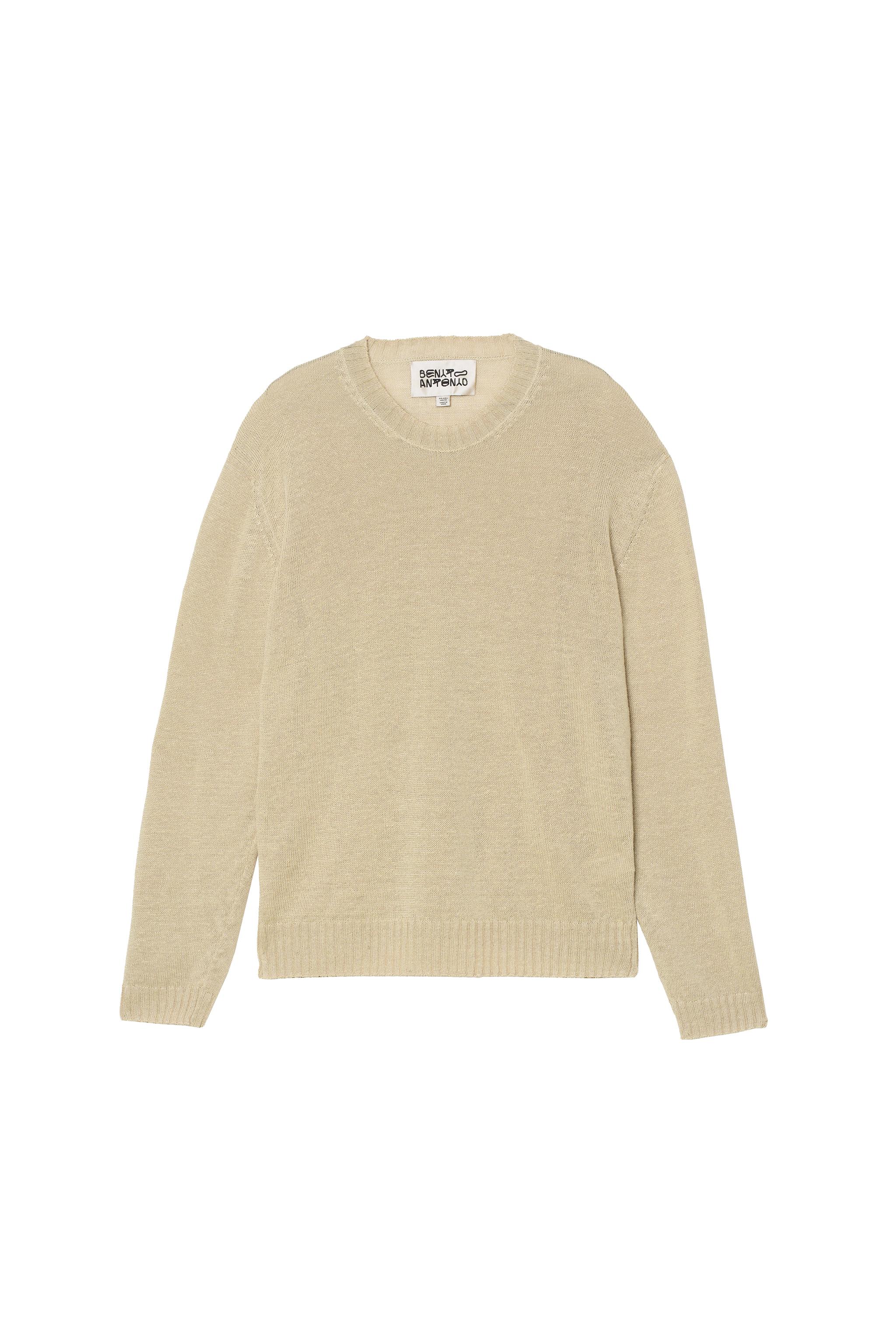 RELAXED FIT 100% LINEN JUMPER — taupe brown