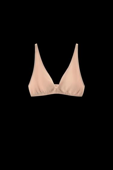 SEAMLESS TRIANGLE BRALETTE - Beige-pink by Zara - Image 0