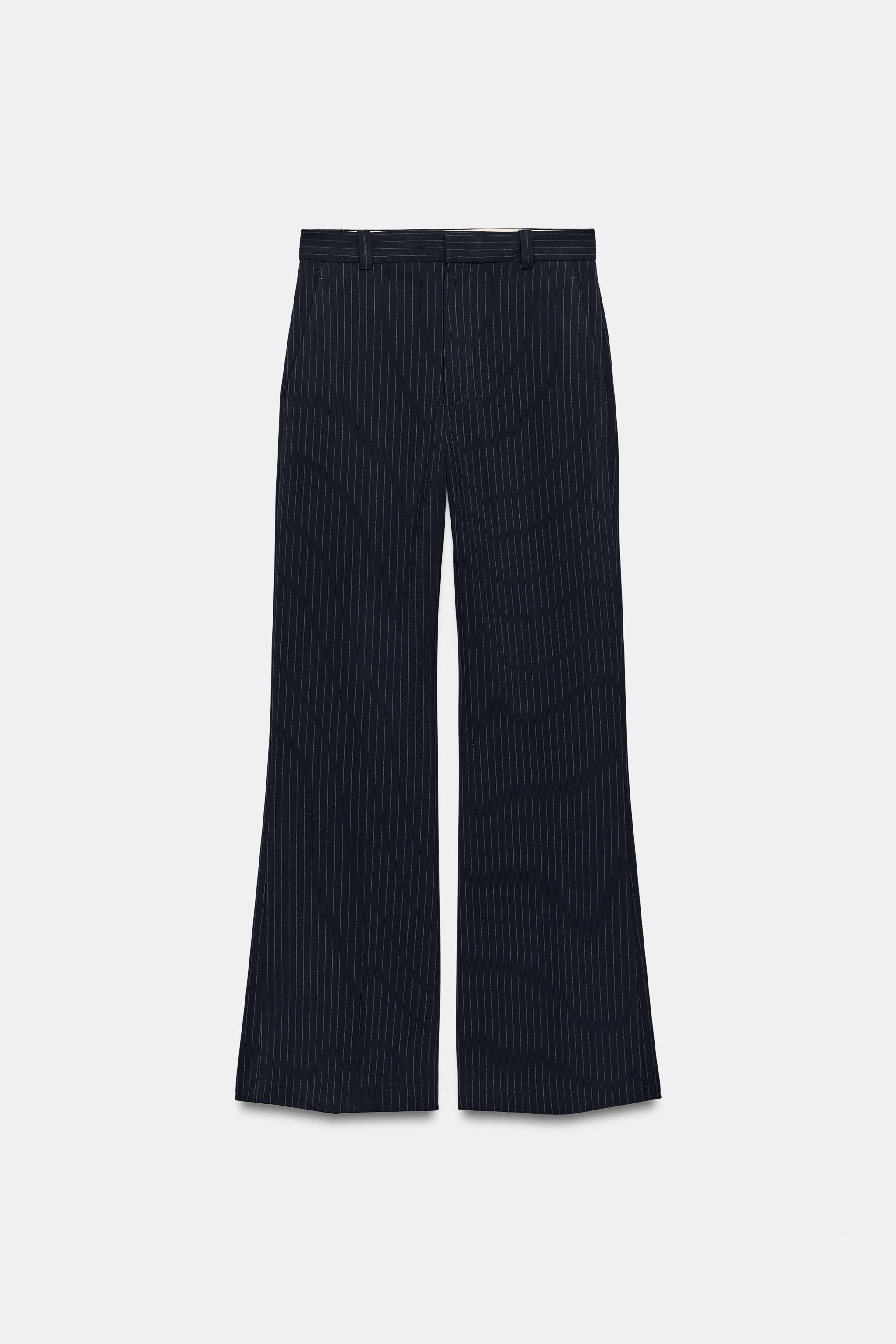 Zara ZW COLLECTION YÜKSEK BEL İNCE ÇİZGİLİ PANTOLON görsel 6