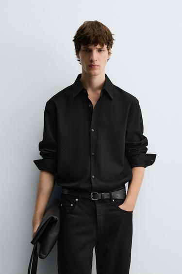 Zara LIMITED EDITION FLOWY SHIRT - Black