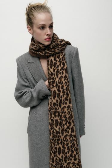 ANIMAL PRINT WOOL AND ALPACA SCARF - Leopard by Zara