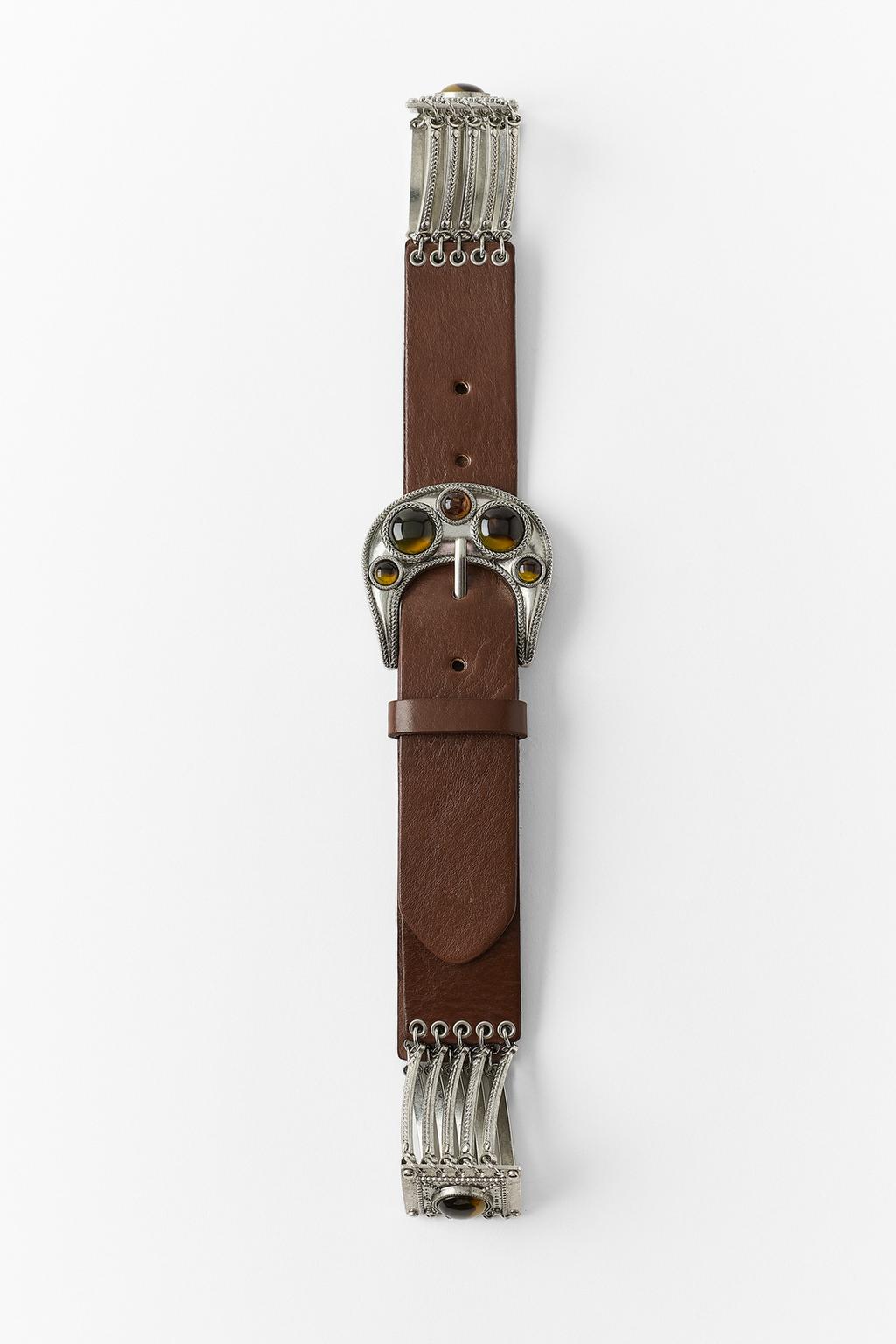 COMBINED 100% LEATHER STONE BELT