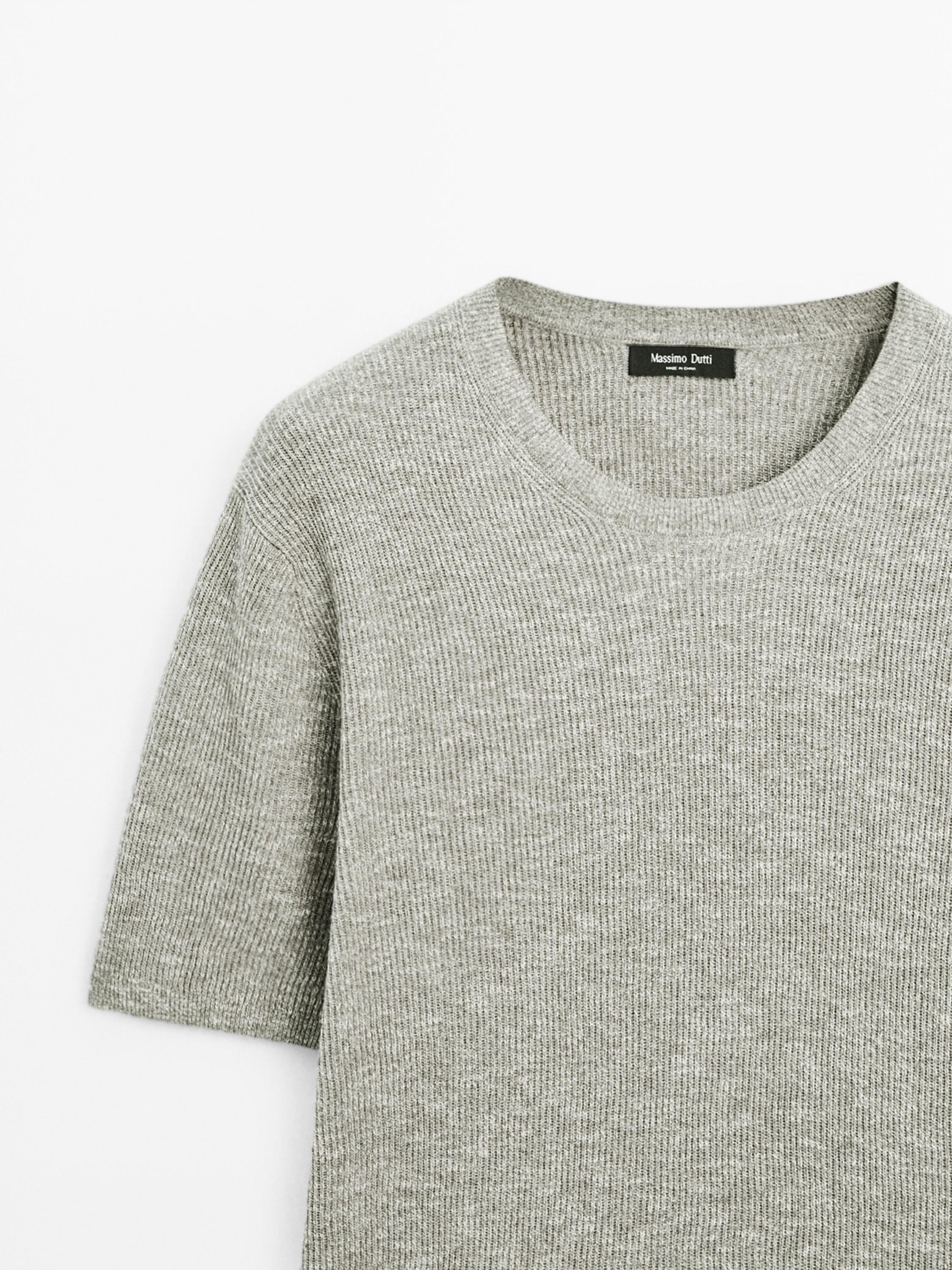 Short sleeve mouliné knit T-shirt