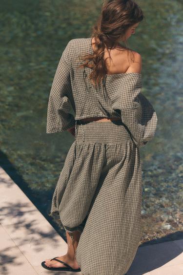 PANTALON À TAILLE ÉLASTIQUE - Gris moyen de Zara - Image 3