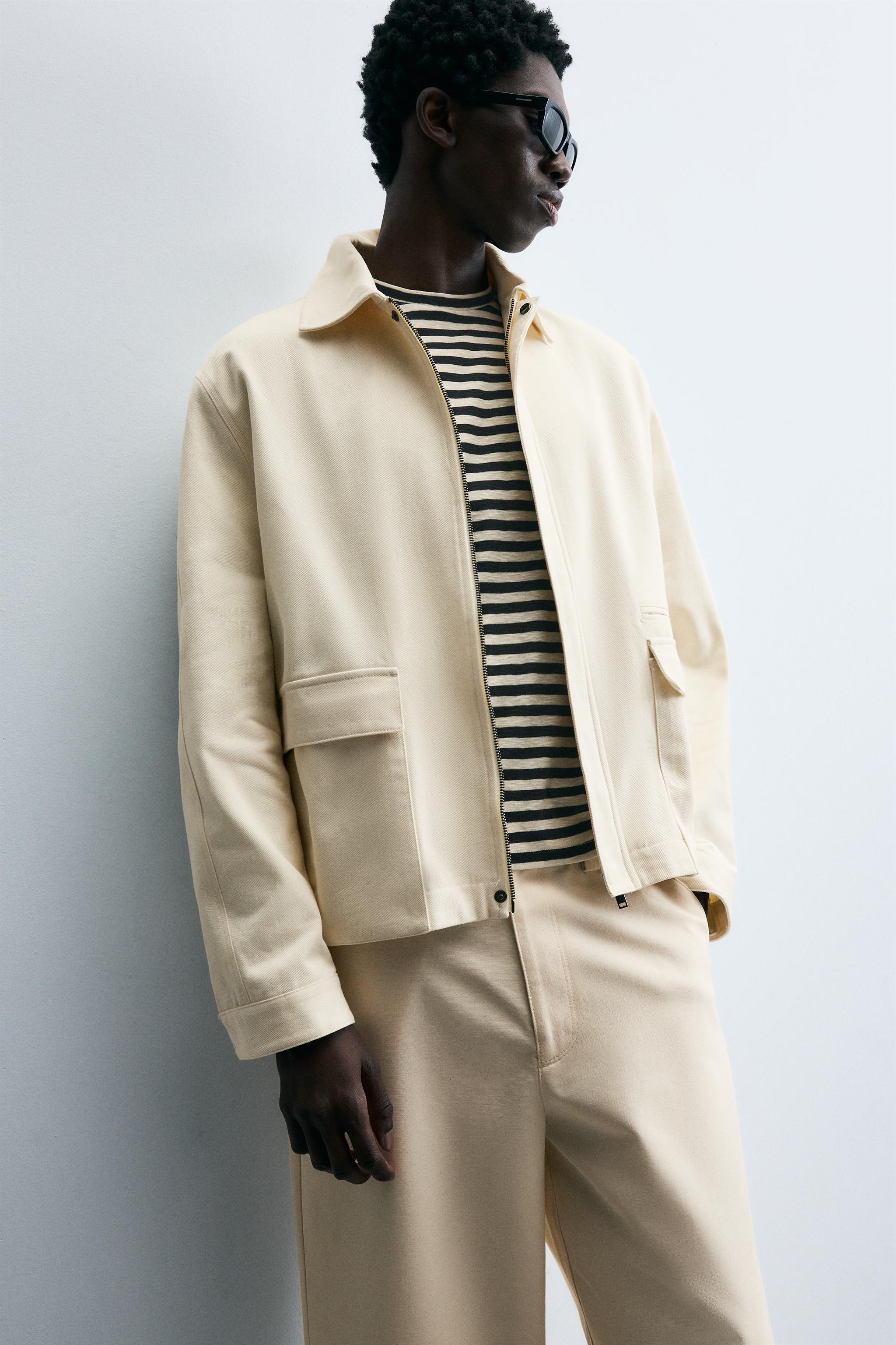 POCKET TEXTURED JACKET - Oyster-white | ZARA South Africa