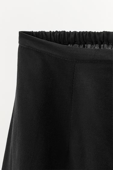 Zara WAVY VISCOSE SHORTS - Black