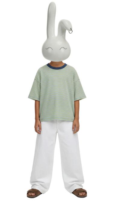 CAMISETA HEAVY WEIGHT RAYAS - Raya verde de Zara - Imagen 0