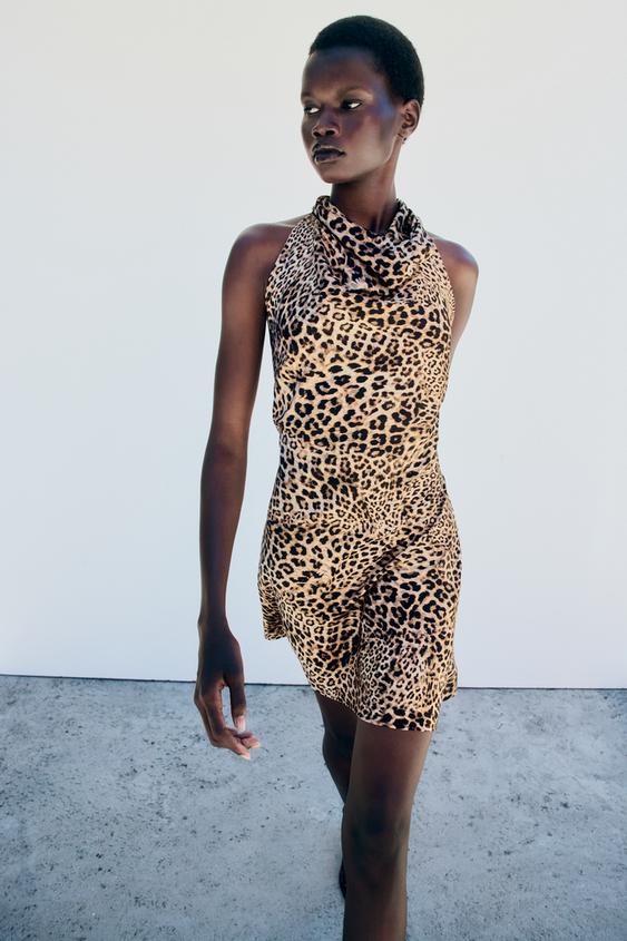 zara leopard lace dress Zara Maxi Leopard Strap Dress  Novelty Gal