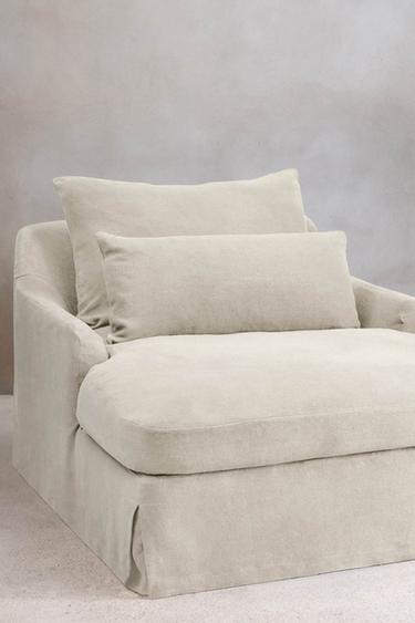 LOVESEAT 01 LINEN COVER — Light beige 1