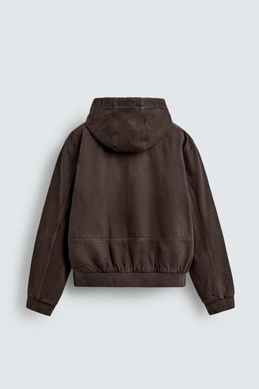 VESTE MATELASSÉE À CAPUCHE - Marron de Zara - Image 8